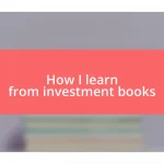 How I learn from investment books