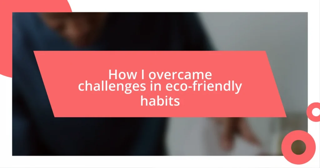 How I overcame challenges in eco-friendly habits