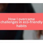 How I overcame challenges in eco-friendly habits