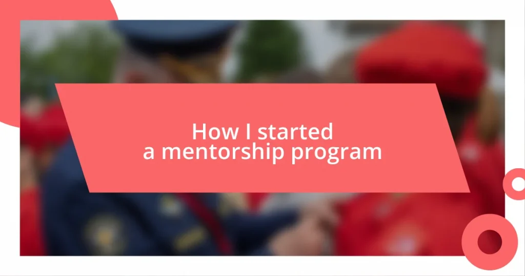 How I started a mentorship program