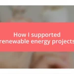 How I supported renewable energy projects