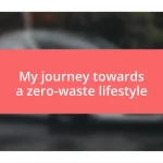 My journey towards a zero-waste lifestyle